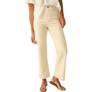 Faherty Cream Wide Leg Pants